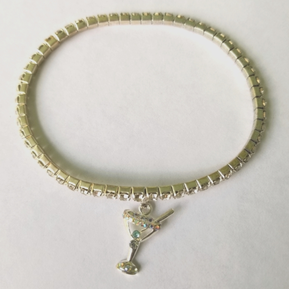 Rhinestone Martini Ankle Bracelet